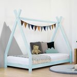 Lit tipi enfant NAKANA 90 x 180 bleu clair