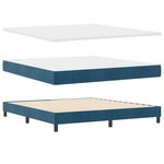 Lit à ressort vidaXL avec matelas bleu foncé 180x200 cm en velours