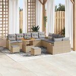 vidaXL Ensemble de canapé de jardin 13 Pièces Beige  Gris clair