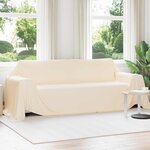 vidaXL Jeté Crème 350 x 270 cm Toison