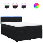 vidaXL Sommier à lattes de lit avec matelas Noir 140x190 cm Velours