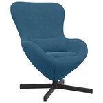 vidaXL Fauteuil œuf Bleu 63 x 73 x 90 cm Velours