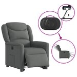vidaXL Fauteuil inclinable électrique gris foncé tissu