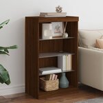 vidaXL Buffet avec lumières LED chêne marron 60 5x37x100 cm