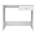 Bureau table poste de travail meuble d'ordinateur informatique étude brillant 100 x 50 x 76 cm bois d’ingénierie blanc 02_0023536