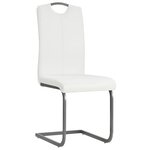vidaXL Chaises à manger cantilever lot de 2 blanc similicuir