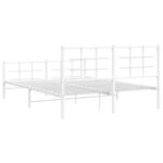 vidaXL Cadre de lit métal sans matelas et pied de lit blanc 150x200 cm