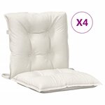 vidaXL Coussins de chaise à dossier bas lot de 4 crème mélangé tissu