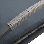 vidaXL Chaise longue avec coussin et roues Résine tressée Anthracite