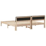 vidaXL Cadre de lit Marron et noir 200 x 200 cm Bois massif en pin