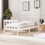 vidaXL Cadre de lit sans matelas blanc bois massif 90x200 cm