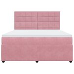 vidaXL Sommier à lattes de lit avec matelas Rose 180x200 cm Velours