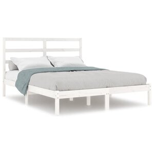 vidaXL Cadre de lit sans matelas blanc 120x190 cm bois massif