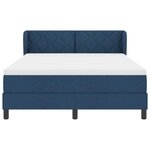 lit à sommier box avec matelas bleu 140x190 cm en tissu