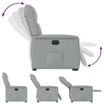 vidaXL Fauteuil inclinable électrique Gris clair Tissu