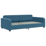 vidaXL Lit de jour avec lit gigogne et matelas bleu 100x200 cm velours