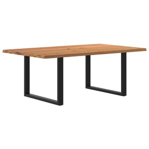 vidaXL Table à manger et bord naturel bois massif chêne rectangulaire