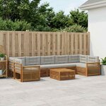 vidaXL Ensemble de canapés d'extérieur 8 Pièces Naturel et gris clair