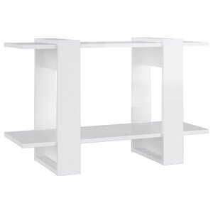 vidaXL Bibliothèque/Séparateur de pièce Blanc brillant 80x30x51 cm