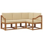vidaXL Ensemble de canapés d'extérieur 4 Pièces Naturel et Beige