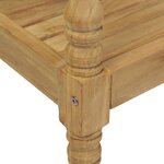vidaXL Banc Batavia avec coussin crème 120 cm Bois de teck massif