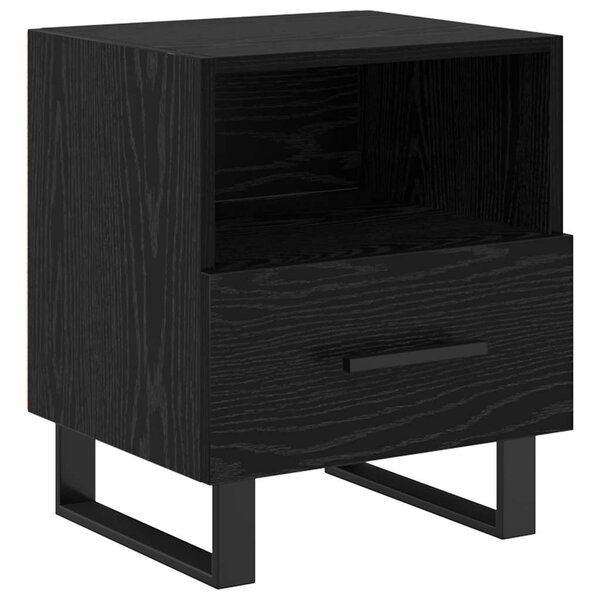 vidaXL Cabinet de chevet avec tiroir Chêne noir 40 x 35 x 47 5 cm