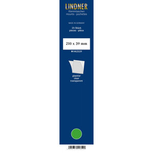 Bandes simple soudure 210 x 39 mm pour timbres-poste. Fond - Transparent