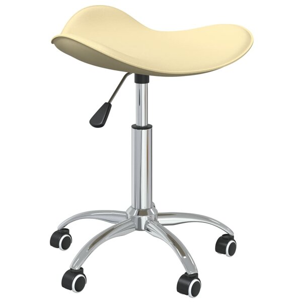 Chaise fauteuil siège de bureau informatique étude similicuir crème 02_0024001