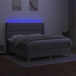 vidaXL Sommier à lattes de lit matelas LED Gris clair 180x200 cm Tissu