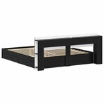vidaXL Cadre de lit avec rangement Noir 200 x 200 cm Bois d'ingénierie