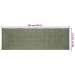 vidaXL Tapis de surface Rectangulaire Vert olive 80 x 250 cm Jute