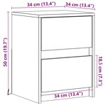 vidaXL Armoire de chevet et lumières LED chêne fumé bois d'ingénierie