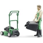 Bruder 62103 - bworld Jardinier avec tondeuse à gazon et outils de jardinage