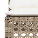 vidaXL Canapé de jardin sans accoudoirs coussins beige résine tressée