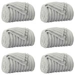 vidaXL Couvertures à jeter 6 Pièces Gris 150 x 130 cm Toison