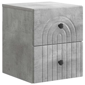 vidaXL Cabinet de chevet mural Gris béton 33 x 34 5 x 40 cm