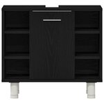 vidaXL Ensemble de mobilier de salle de bain avec étagère 3 Pièces Noir