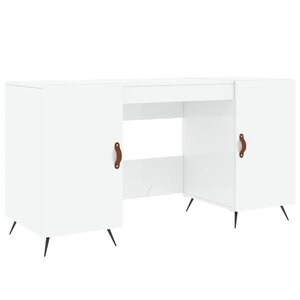 vidaXL Bureau Blanc brillant 140x50x75 cm Bois d'ingénierie