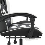 vidaXL Chaise de jeu pivotante et repose-pied Noir et blanc Similicuir