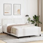 vidaXL Cadre de lit avec matelas Blanc 160 x 200 cm Faux cuir
