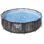 Piscine - BESTWAY Piscine hors sol ronde Steel Pro Max 366x100cm (effet bois)