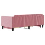 vidaXL Lit de jour avec gigogne et tiroirs rose 100x200 cm velours