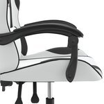 vidaXL Chaise de jeu Blanc et noir Similicuir