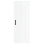 vidaXL Buffet haut Blanc brillant 34 5x34x180 cm Bois d'ingénierie