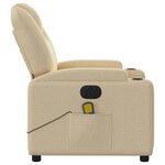 vidaXL Fauteuil inclinable de massage électrique crème tissu