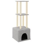 vidaXL Arbre à chat avec griffoirs en sisal gris clair 133 5 cm