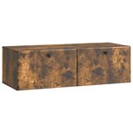 vidaXL Meuble TV mural 98 x 41 x 30 cm Chêne fumé Bois d'ingénierie