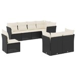 vidaXL Salon de jardin 8 Pièces avec coussins noir résine tressée