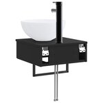 vidaXL Basin de lavage mural Noir 40 x 41 x 40 5 cm Bois d'ingénierie
