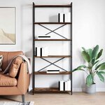 vidaXL Bibliothèque Chêne fumé 80 x 30 x 188 cm Bois d'ingénierie